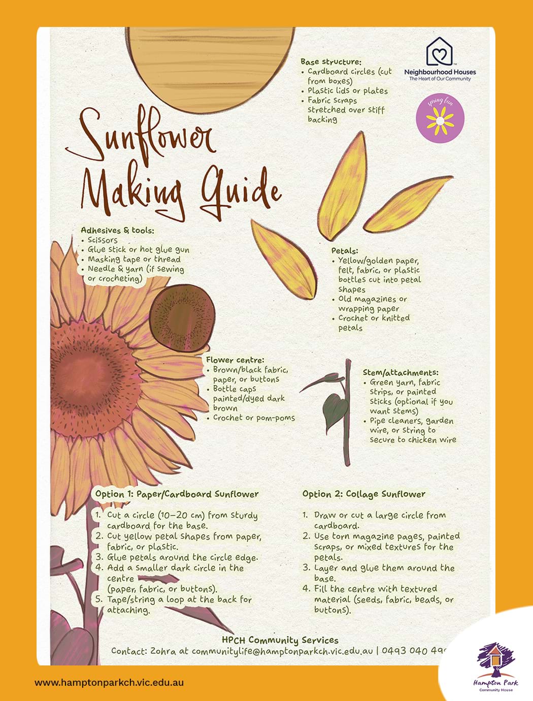 Sunflower making Guid