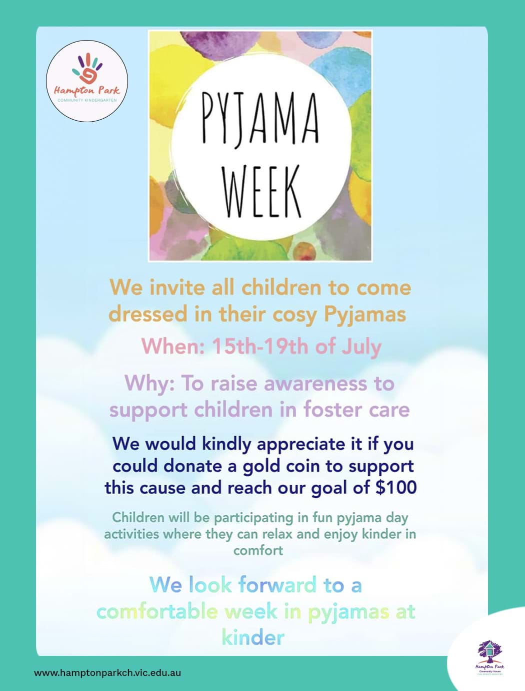 Pyjama week flyer