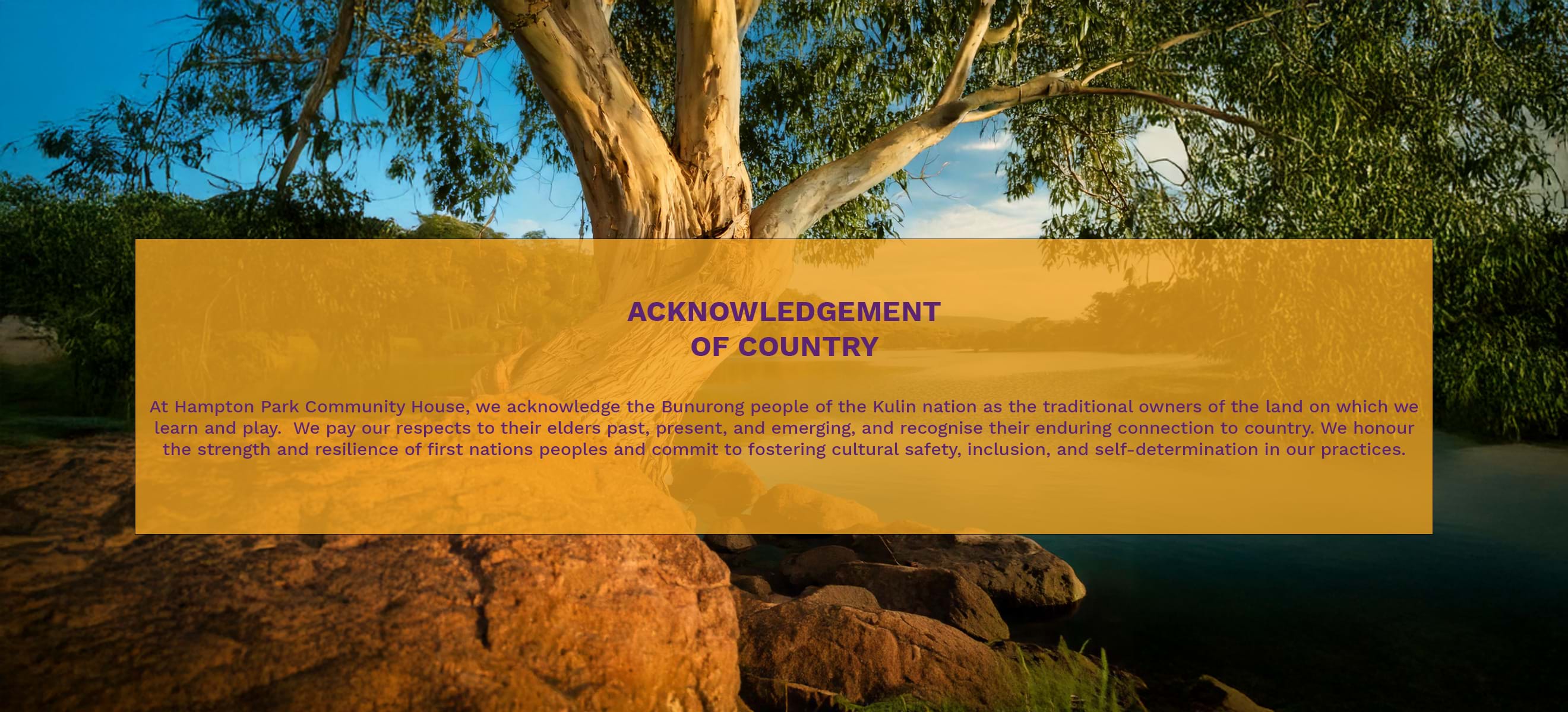 ACKNOWLEDGMENT OF COUNTRY