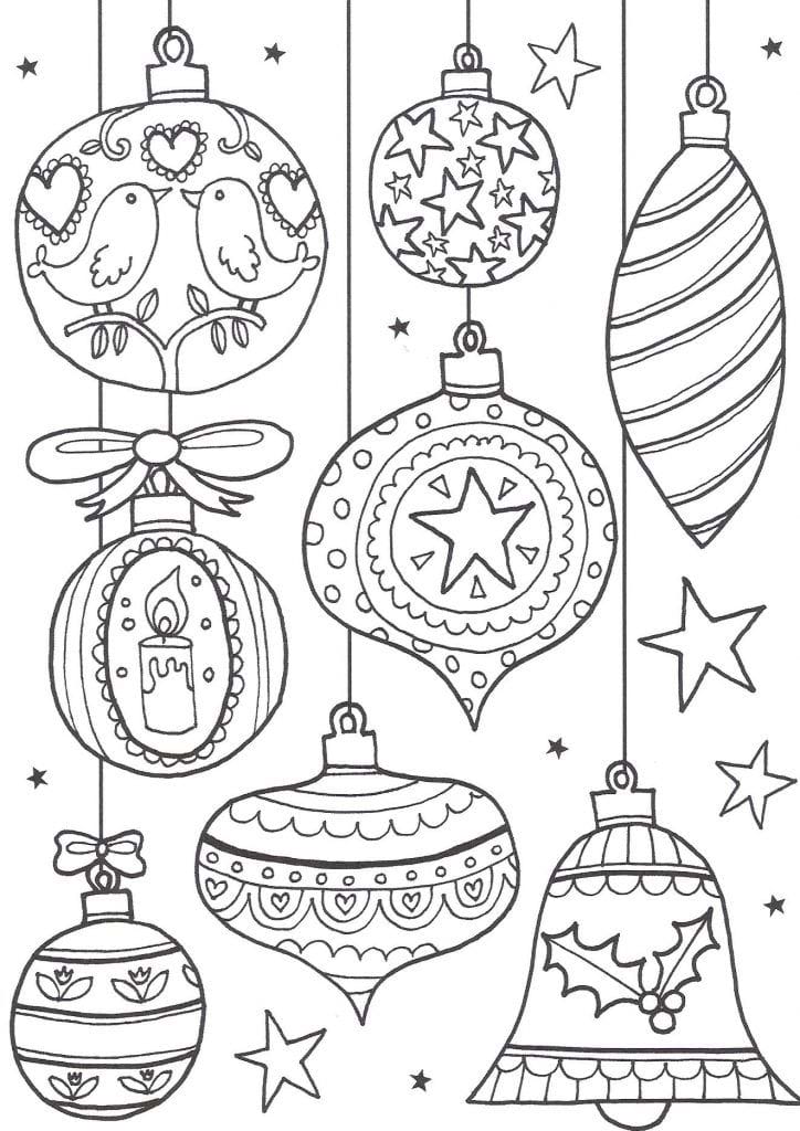 Christmas Baubles  Colouring In Page