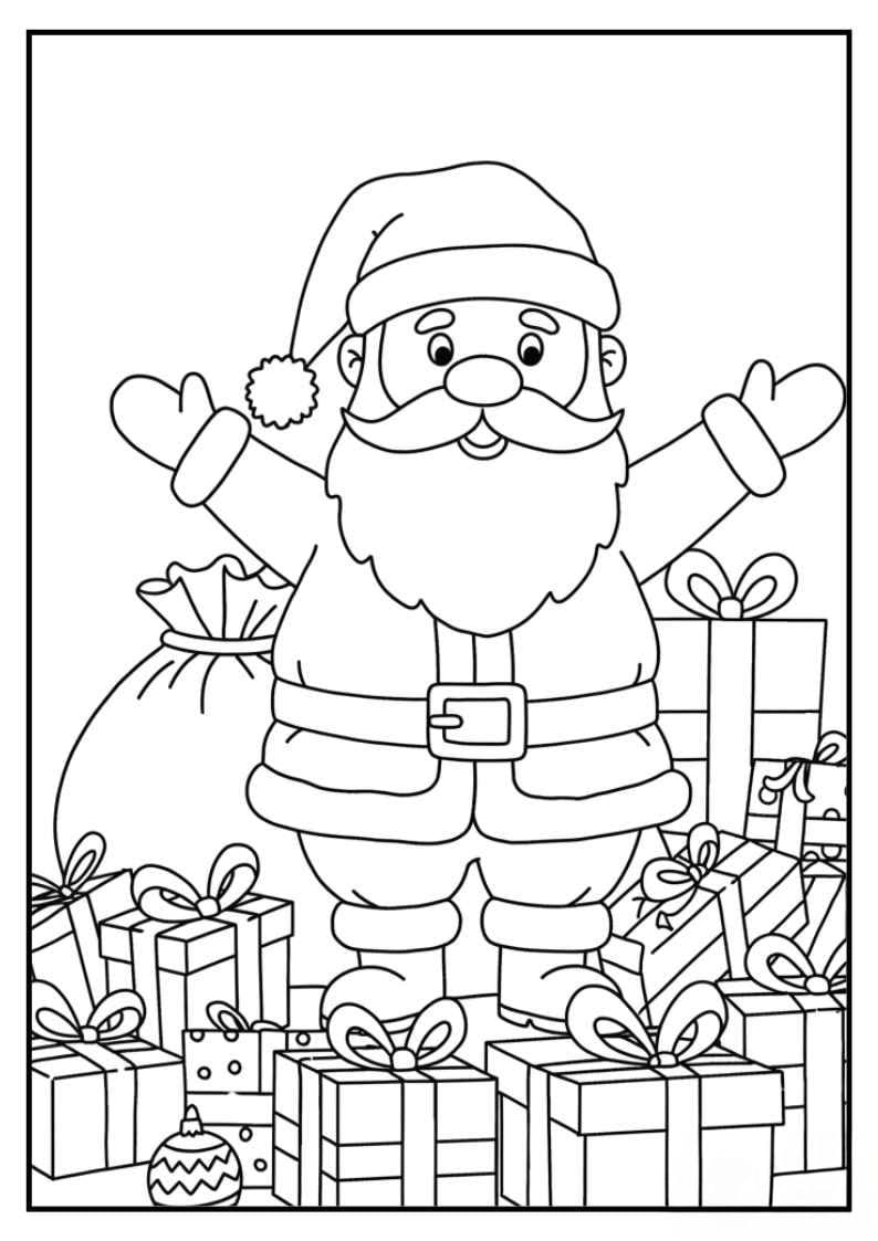 Santa Claus  Colouring In Page